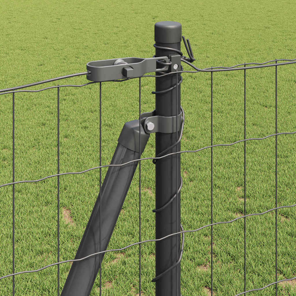 Recinzione Metallica Saldata Grigio - Acciaio PVC 25 x 1,2 m con Base in Cemento