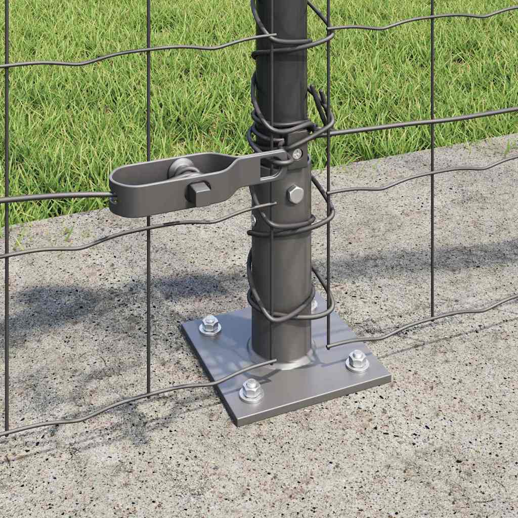 Recinzione Metallica Saldata con Base in Cemento 25x0,4 m - Acciaio Rivestito PVC Grigio
