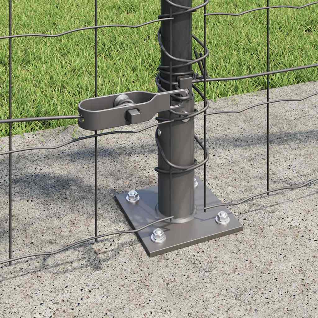 Recinzione Metallica Saldato Acciaio PVC Grigio 25x1 m con Base in Cemento