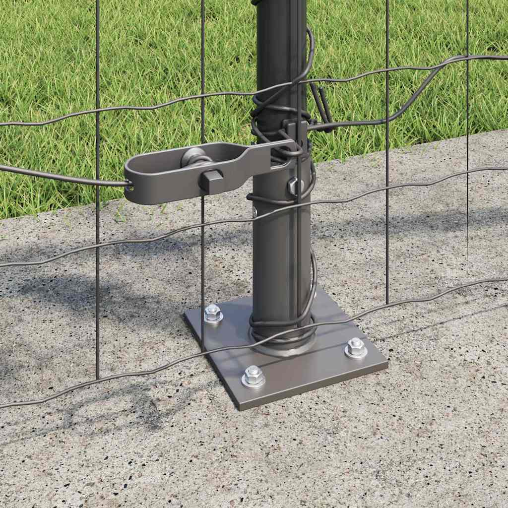 Recinzione Metallica Saldata con Base in Cemento 10x0,8 m Grigio