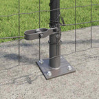 Recinzione Metallica Saldata Acciaio PVC Grigio 10x1,2 m con Base in Cemento