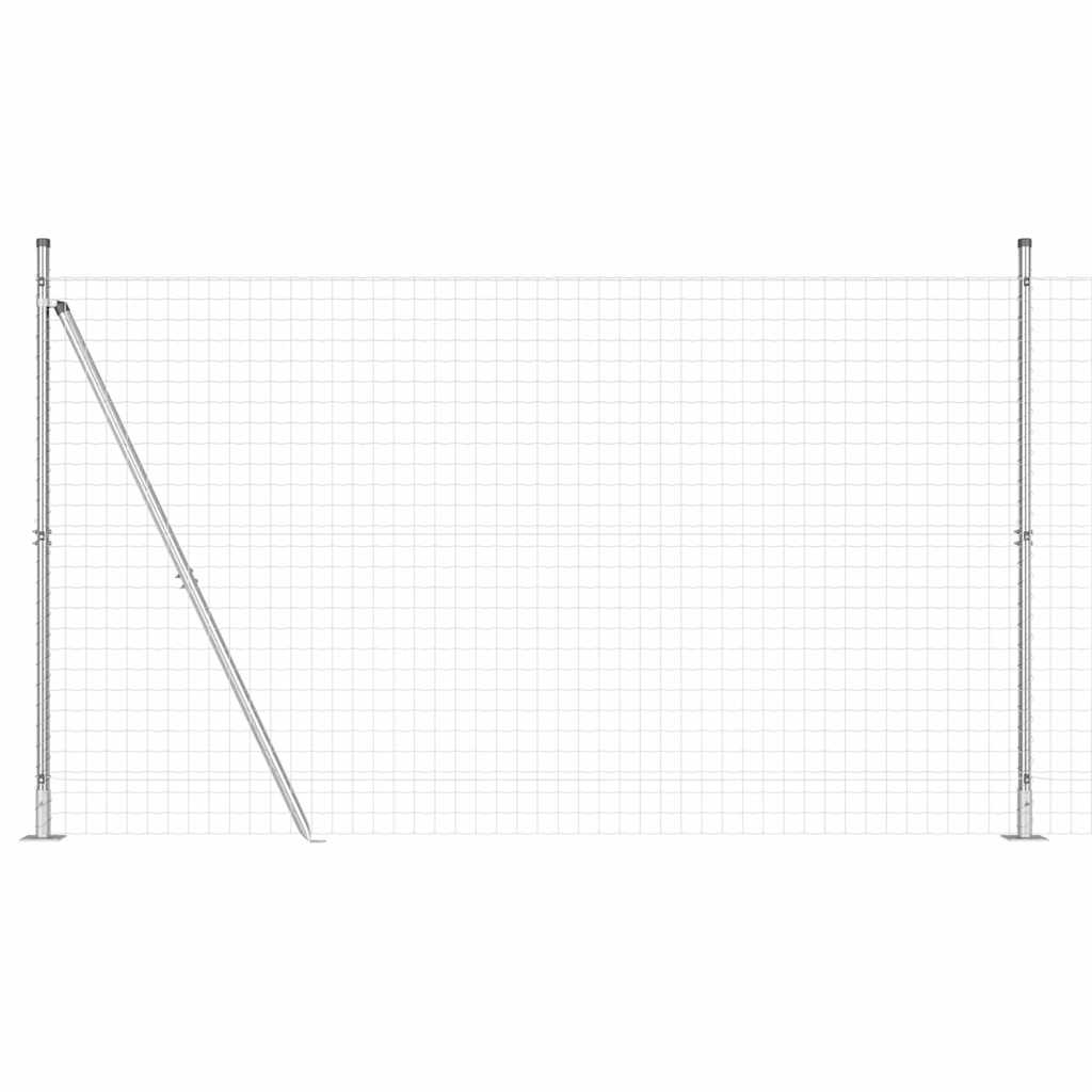 Recinzione Metallica Elettrosaldata con Base in Cemento 10x1,4 m