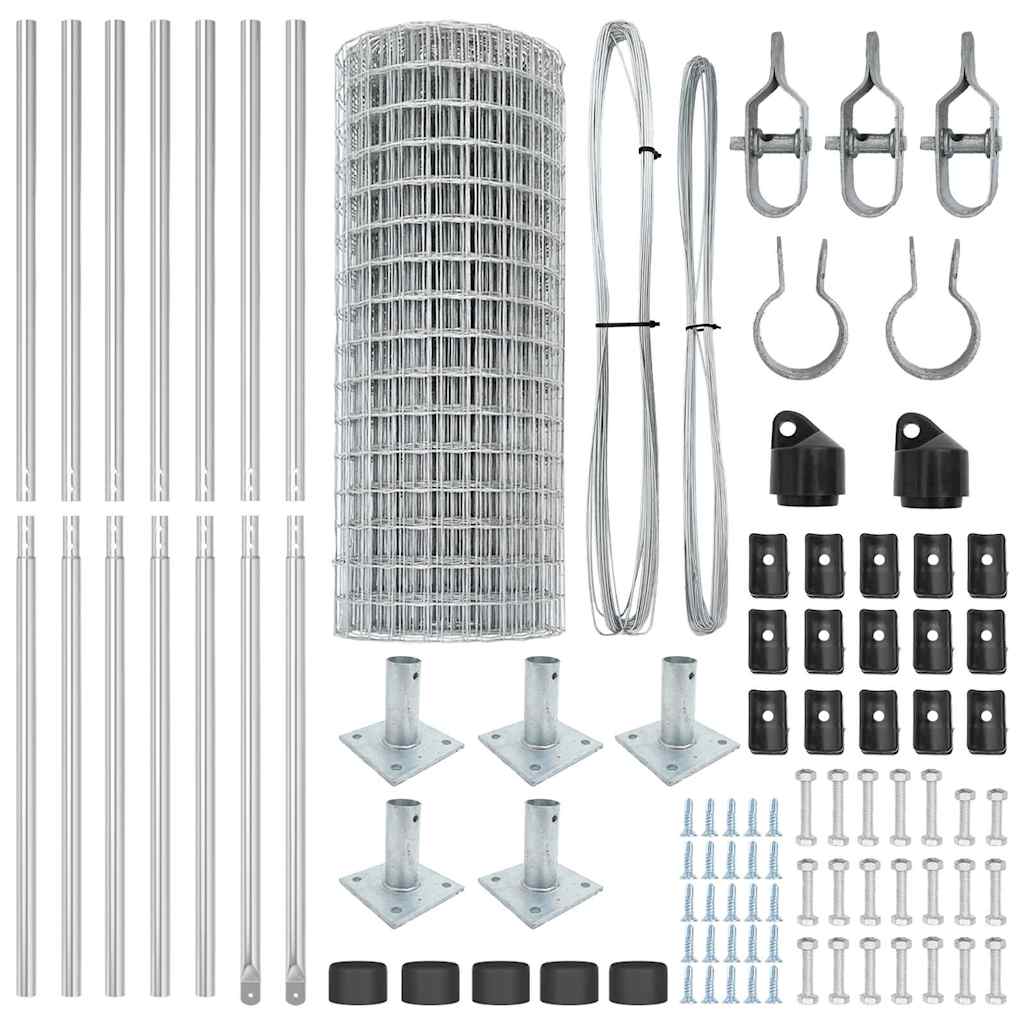 Recinzione Metallica Elettrosaldata con Base in Cemento 10x1,4 m