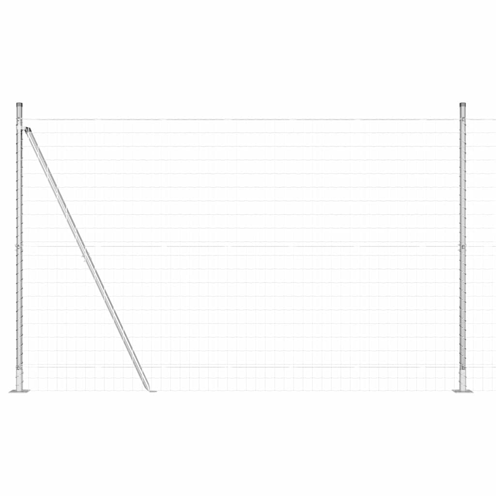 Recinzione Metallica Saldato con Base in Cemento 10x1,4 m Acciaio Zincato