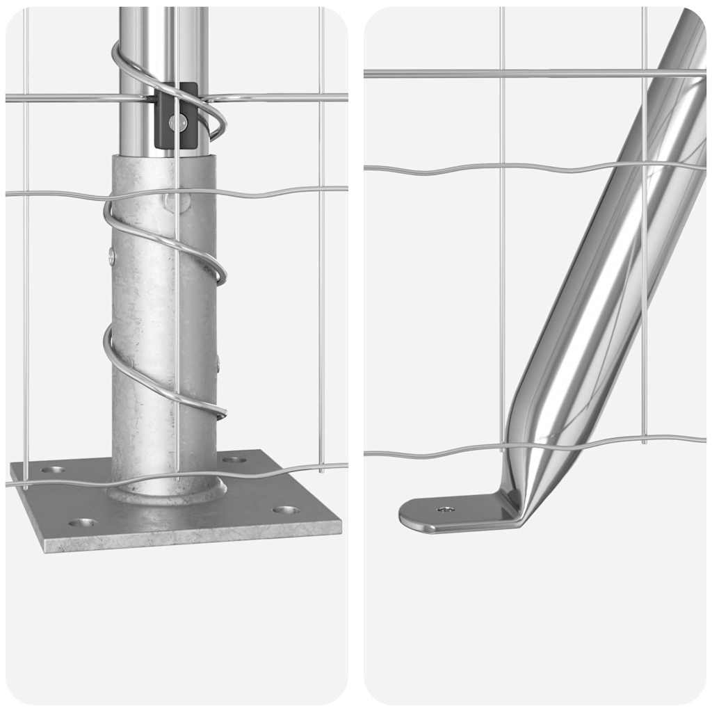 Recinzione Metallica Saldata con Base in Cemento 10 x 1,2 m