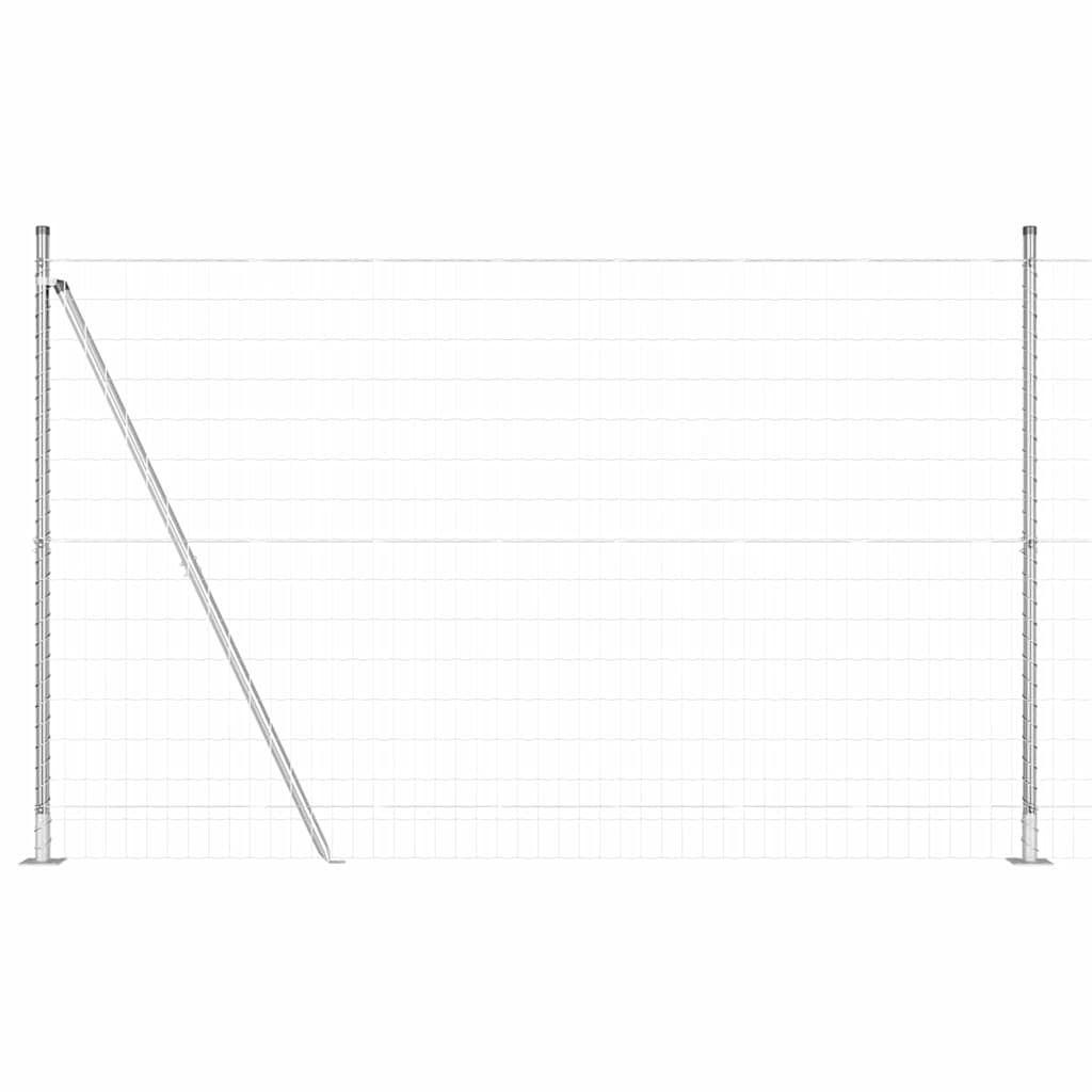 Recinzione Metallica Saldato in Acciaio Zincato 10 x 1,5 m con Base in Cemento