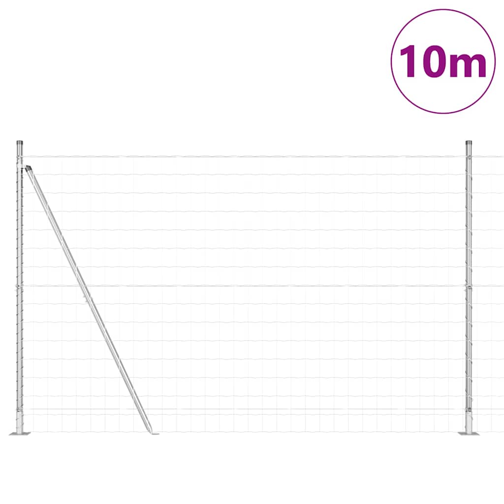 Recinzione Metallica Saldato con Base in Cemento 10 x 1,5 m