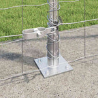 Recinzione Metallica Saldato Acciaio Zincato 10x1,4 m con Base in Cemento