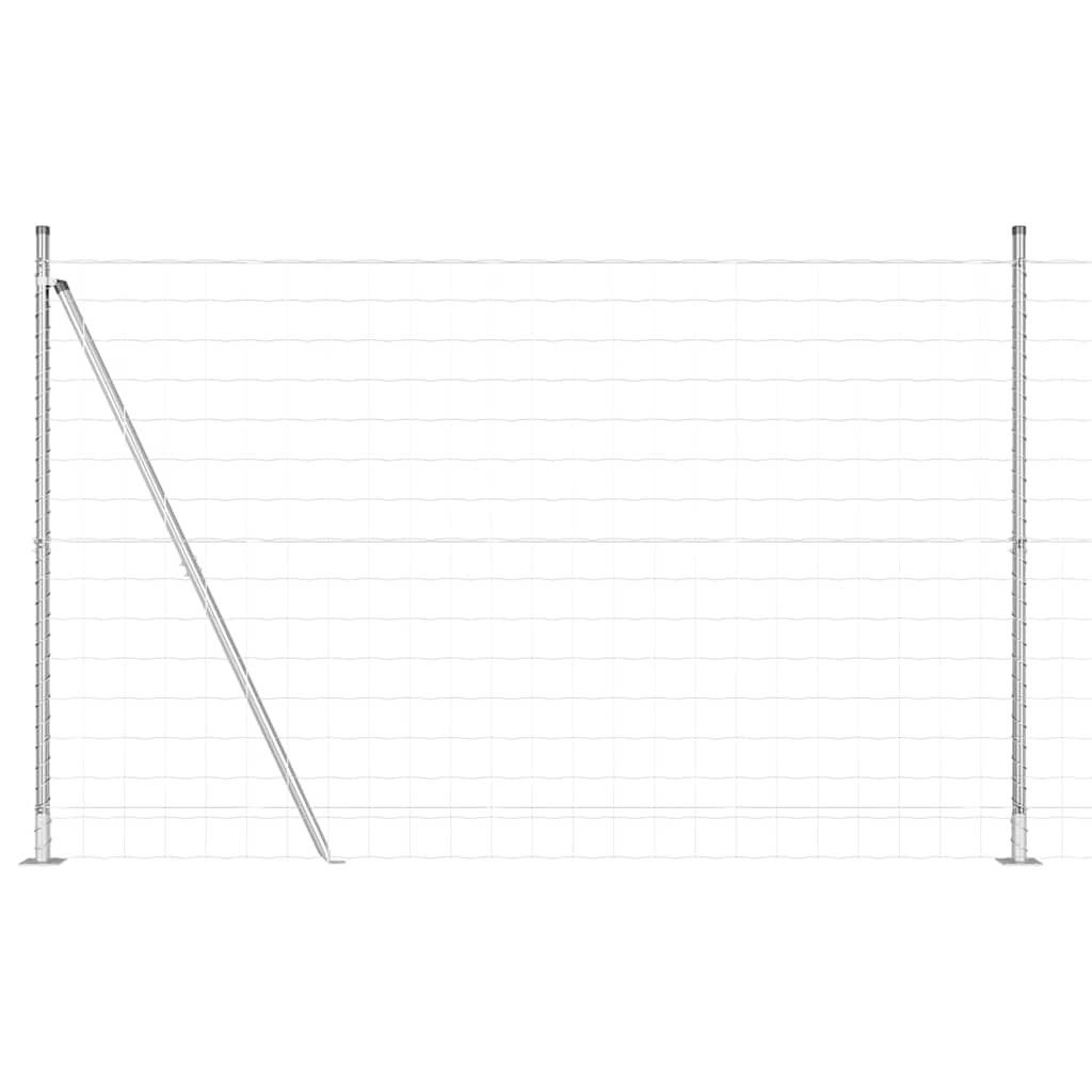 Recinzione Metallica Saldato Acciaio Zincato 10x1,4 m con Base in Cemento