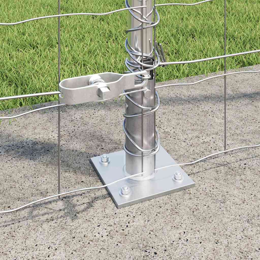Recinzione Metallica Saldato Acciaio Zincato 10 x 1,5 m con Base in Cemento