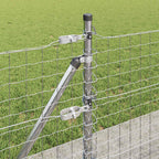 Recinzione Metallica Saldato Acciaio Zincato 25 x 0,6 m con Base in Cemento