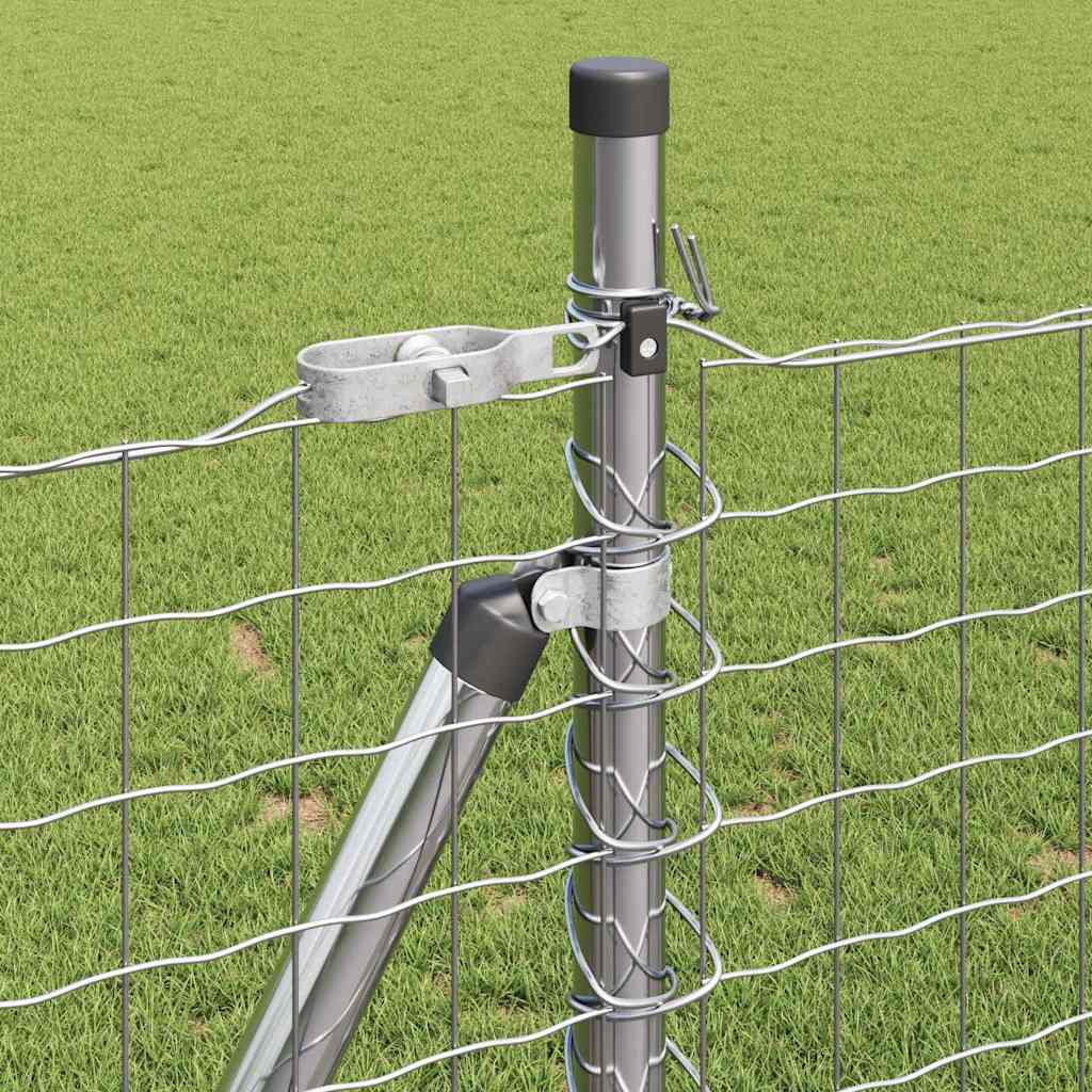 Recinzione Metallica Saldata Acciaio Zincato 25 x 0,8 m con Base in Cemento