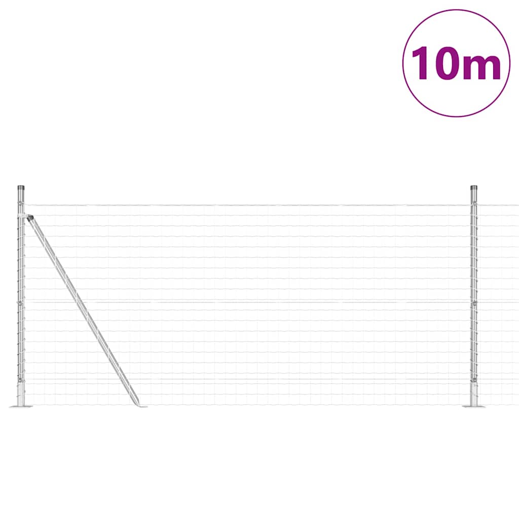 Recinzione Metallica Saldata Acciaio Zincato 25 x 0,8 m con Base in Cemento