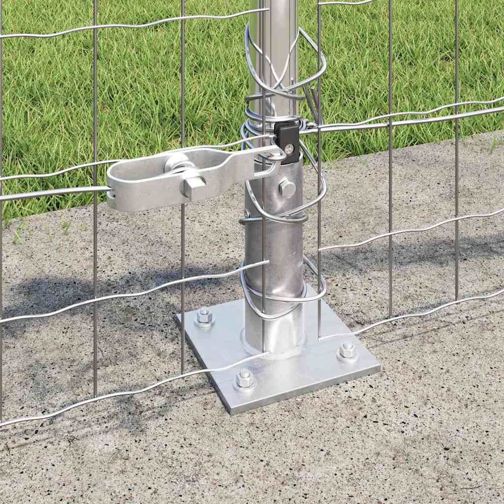 Recinzione Metallica Saldata Acciaio Zincato 25x0,4 m con Base in Cemento