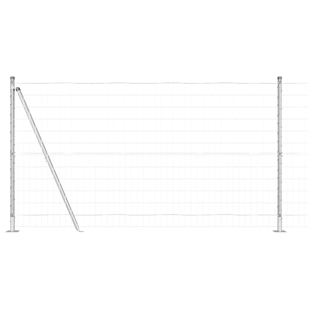 Recinzione Metallica Saldata in Acciaio Zincato 25 x 1,2 m con Base in Cemento
