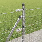 Recinzione Metallica Saldato Acciaio Zincato 25 x 0,6 m con Base in Cemento