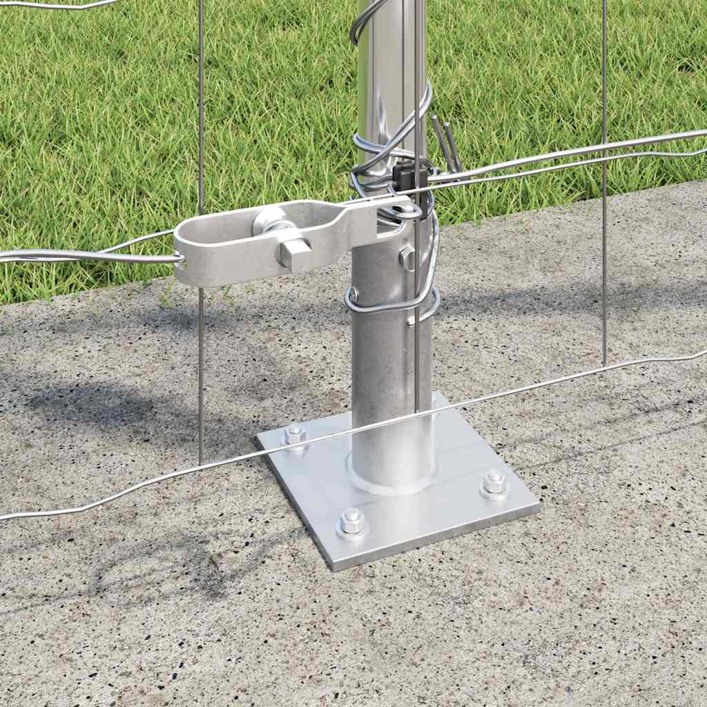 Recinzione Metallica Saldata in Acciaio Zincato 25 x 1,2 m con Base in Cemento