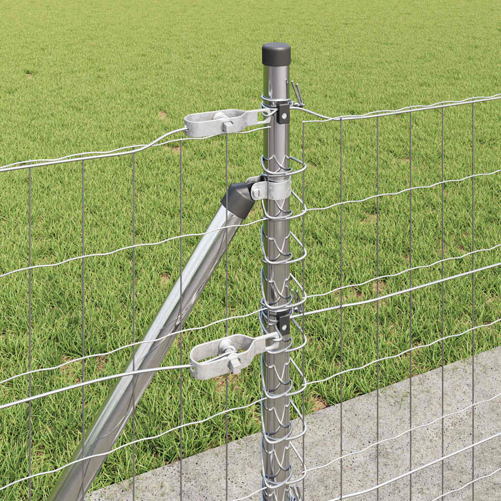 Recinzione Metallica Saldato Acciaio Zincato 50 x 0,4 m con Base in Cemento