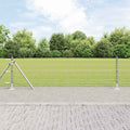 Recinzione Metallica Saldato Acciaio Zincato 50 x 0,4 m con Base in Cemento
