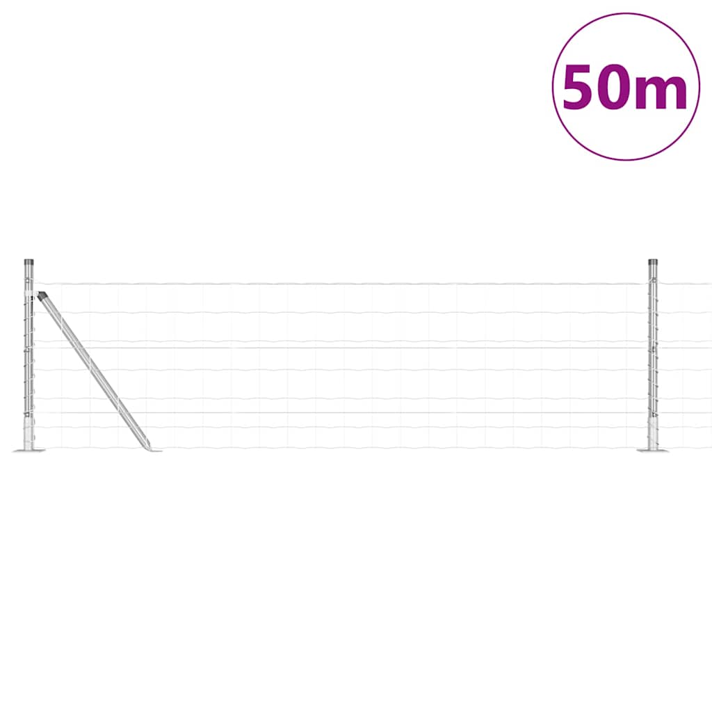 Recinzione Metallica Saldato Acciaio Zincato 50 x 0,4 m con Base in Cemento