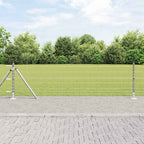 Recinzione Metallica Saldato Acciaio Zincato 50 x 0,6 m con Base in Cemento