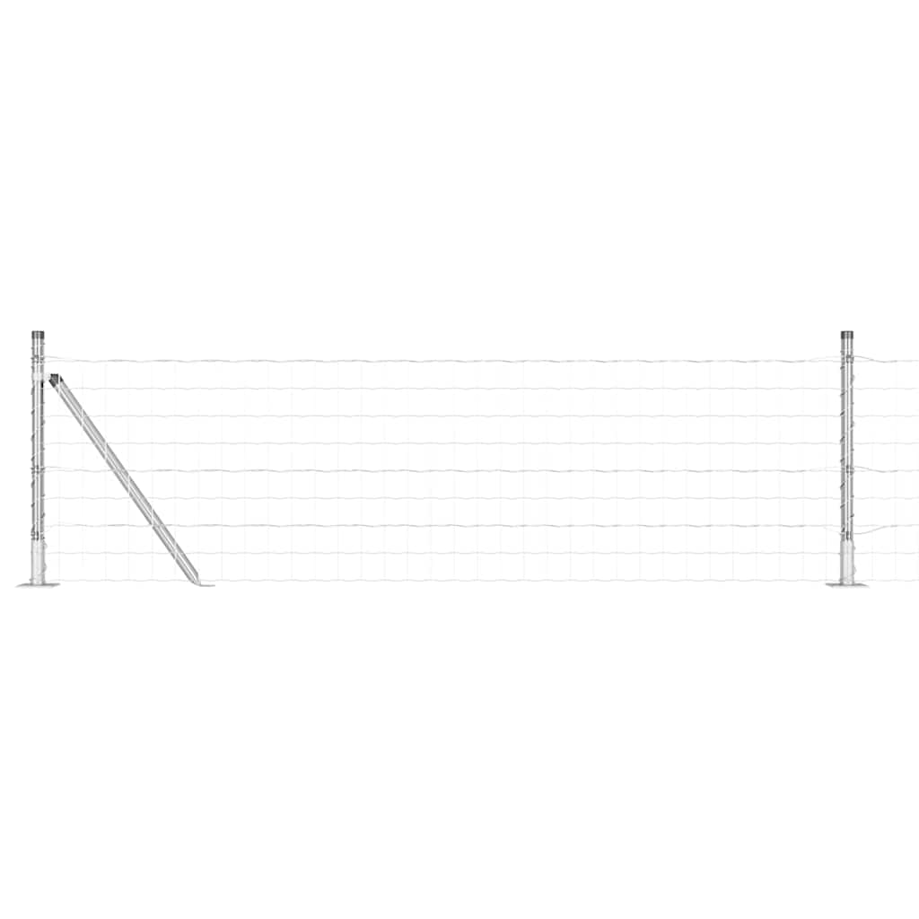 Recinzione Metallica Saldata in Acciaio Zincato 10 x 0,4 m con Base in Cemento