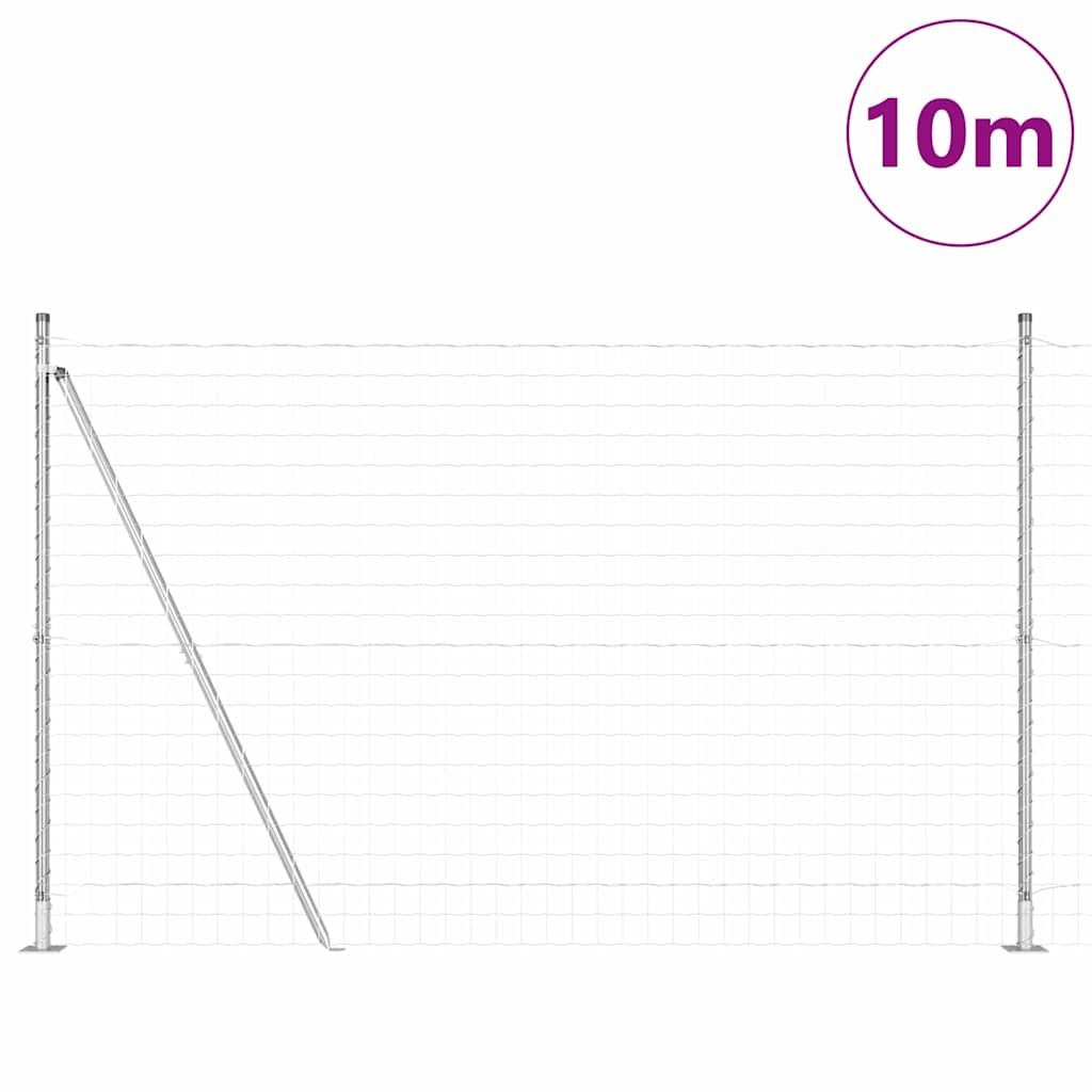 Recinzione Metallica Elettrosaldata con Base in Cemento 10 x 1,4 m