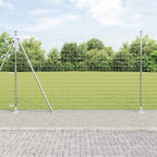 Recinzione Metallica Saldato in Acciaio Zincato 10 x 1,5 m con Base in Cemento