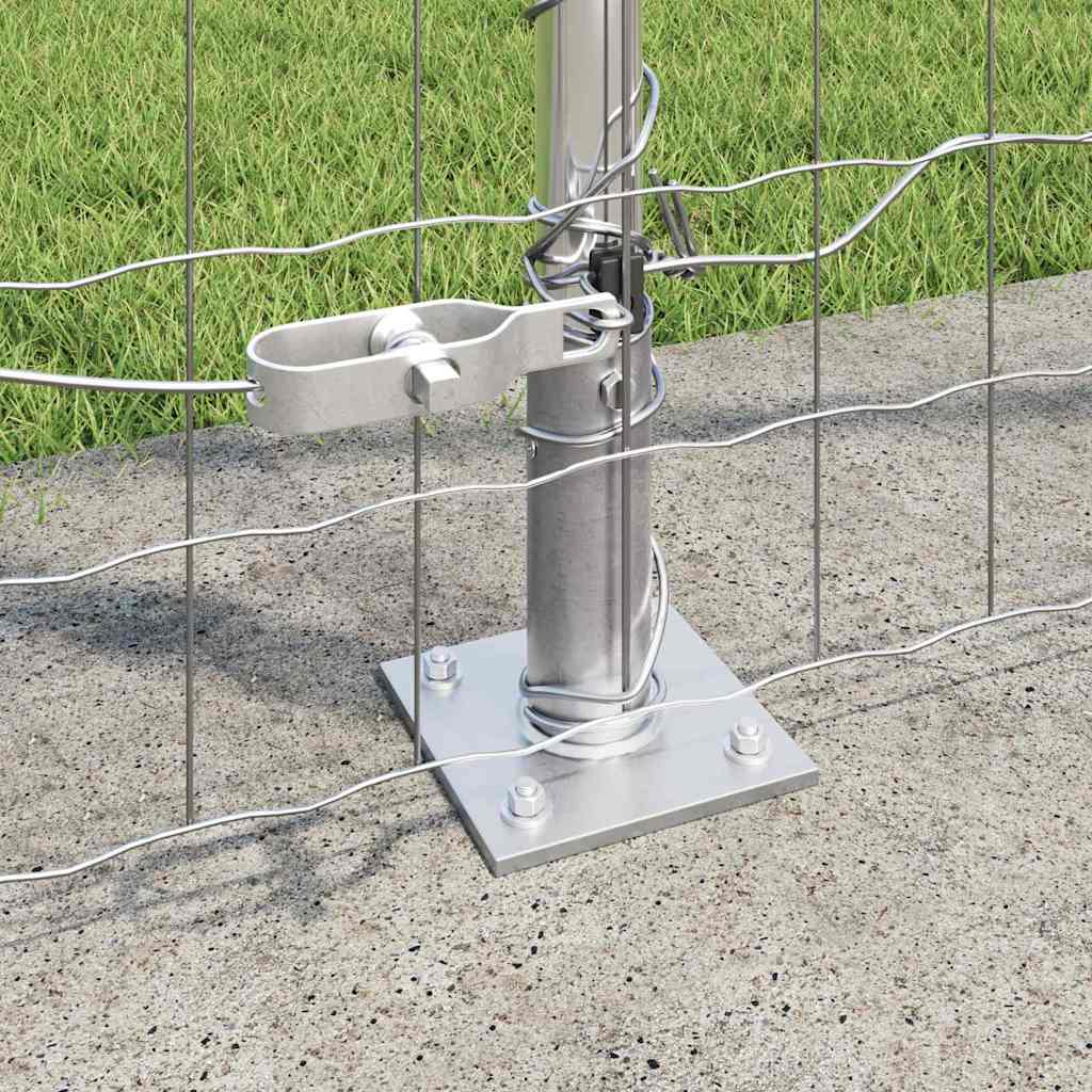 Recinzione Metallica Saldato Acciaio Zincato 10 x 1,6 m con Base in Cemento