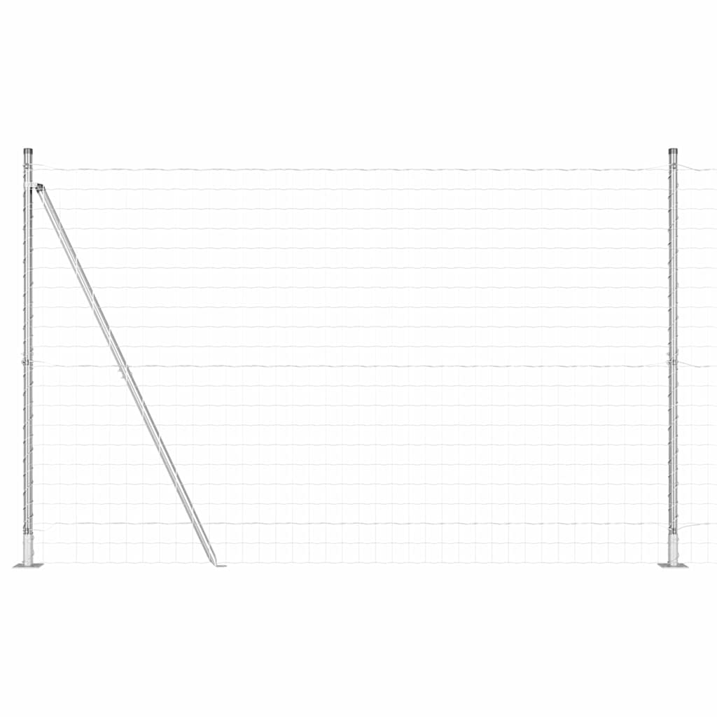 Recinzione Metallica Saldato Acciaio Zincato 10 x 1,6 m con Base in Cemento