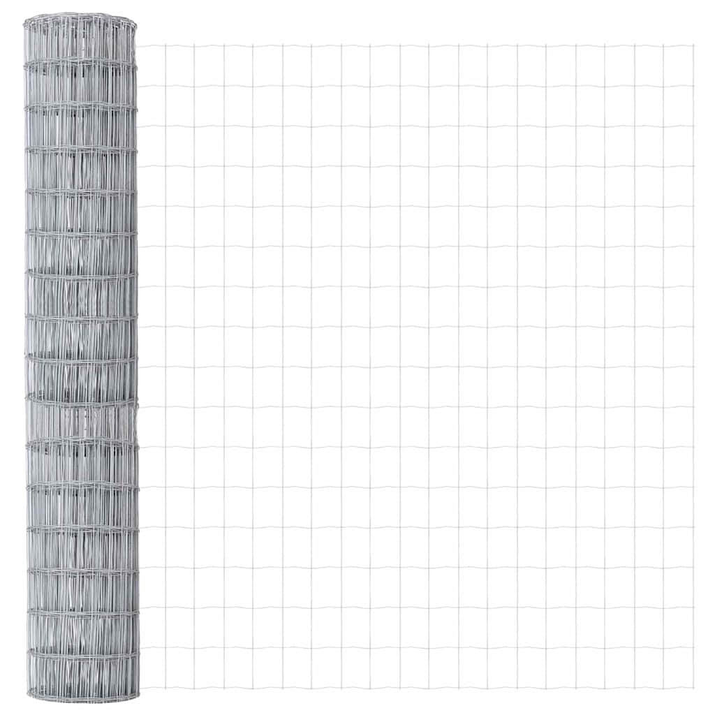 Recinzione Metallica Saldato Acciaio Zincato 10 x 1,6 m con Base in Cemento