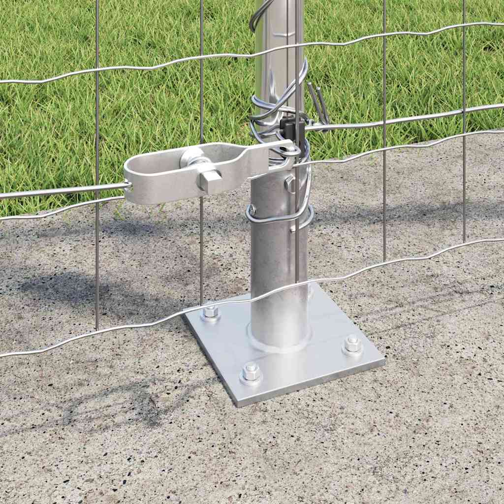 Recinzione Metallica Saldata in Acciaio Zincato 25 x 1,2 m con Base in Cemento