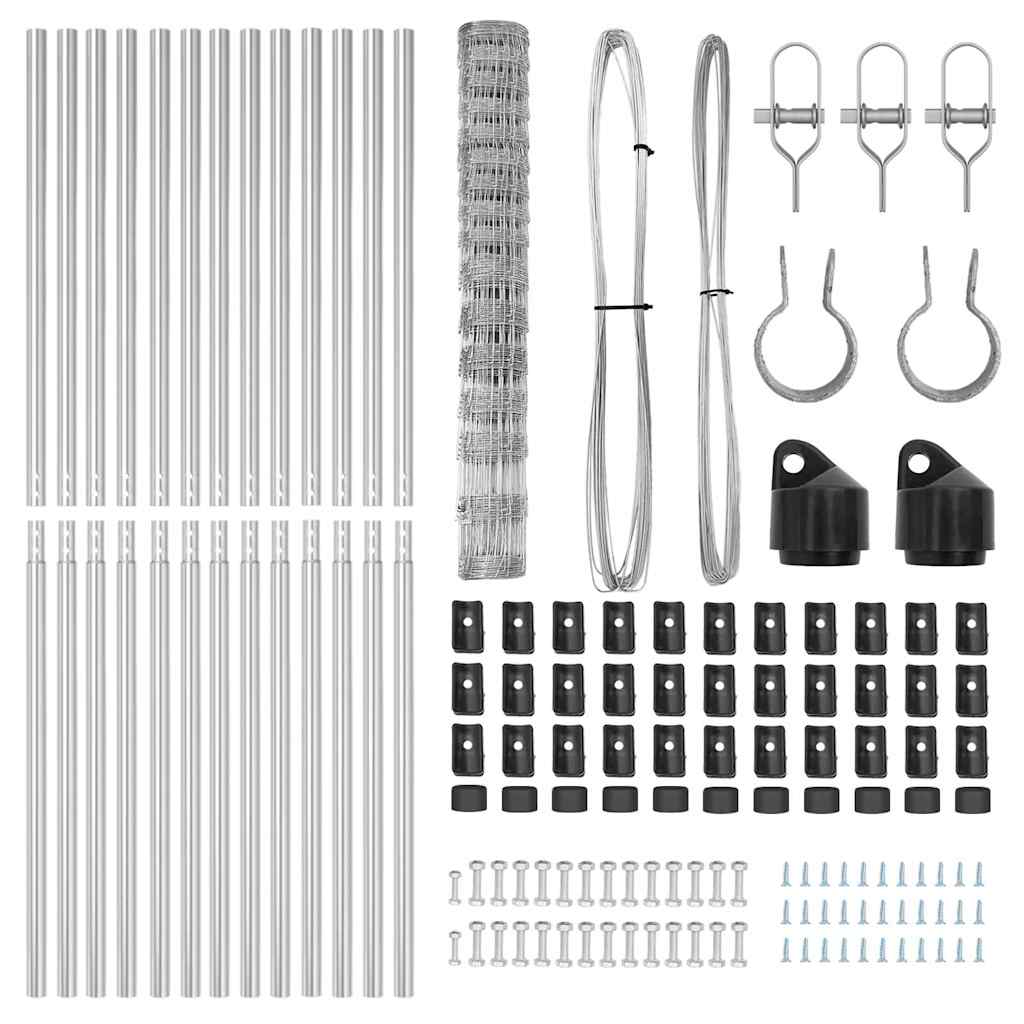 Recinzione in rete saldata zincata 25 x 0,8 m con punte