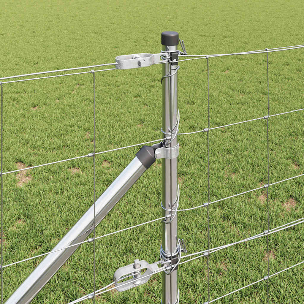 Recinzione in rete saldata zincata 25 x 0,8 m con pali e punte