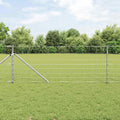 Recinzione in rete saldata zincata 25 x 0,8 m con pali e punte