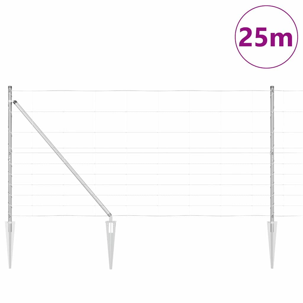 Recinzione in rete saldata con punte 25 x 1,2 m - Acciaio zincato