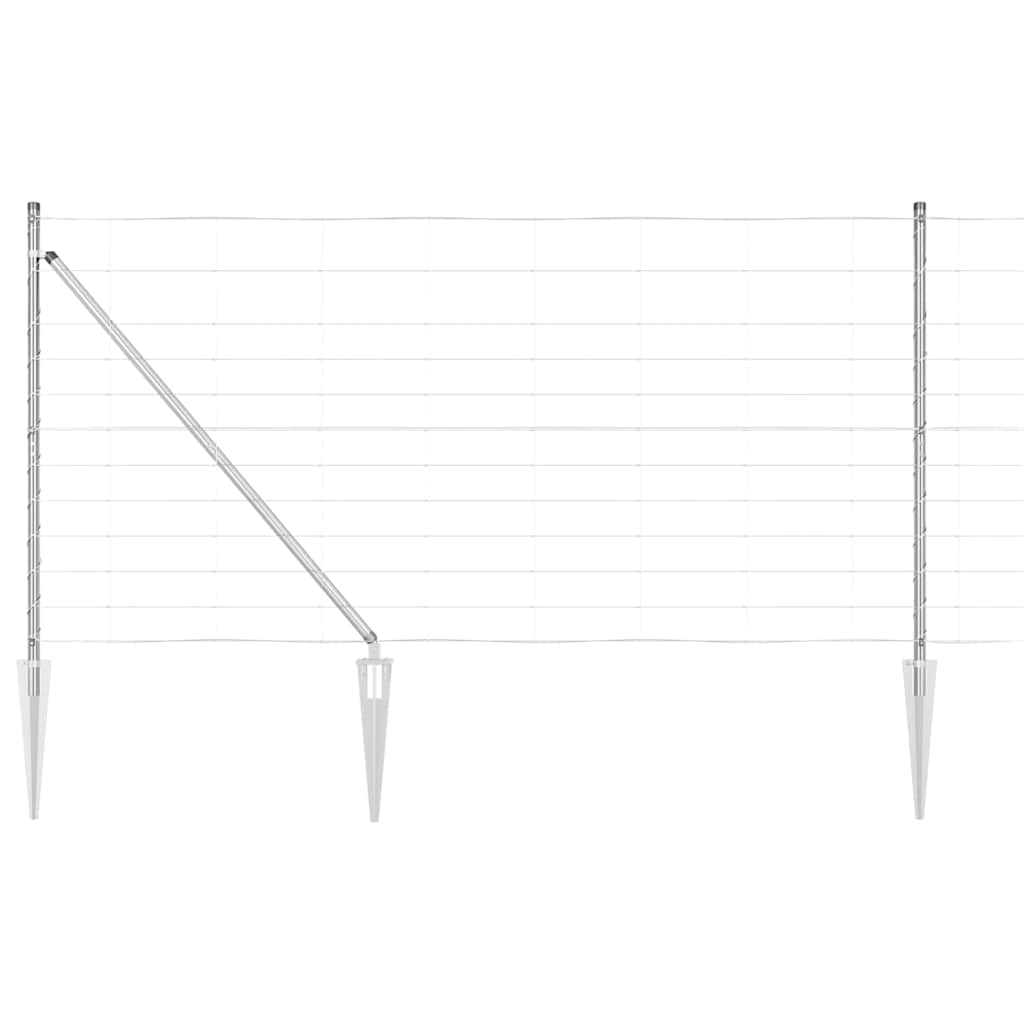 Recinzione in rete saldata zincata 25 x 1,2 m con pali