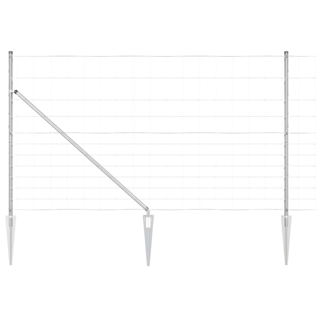 Recinzione in rete saldata con punte 25 x 1,4 m - Acciaio zincato