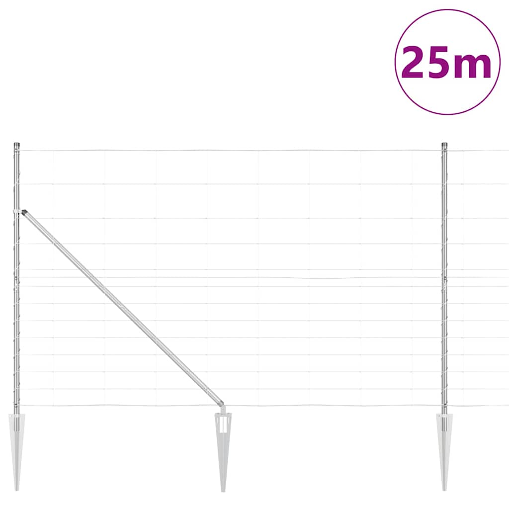 Recinzione in rete saldata con punte 25 x 1,5 m - Acciaio zincato