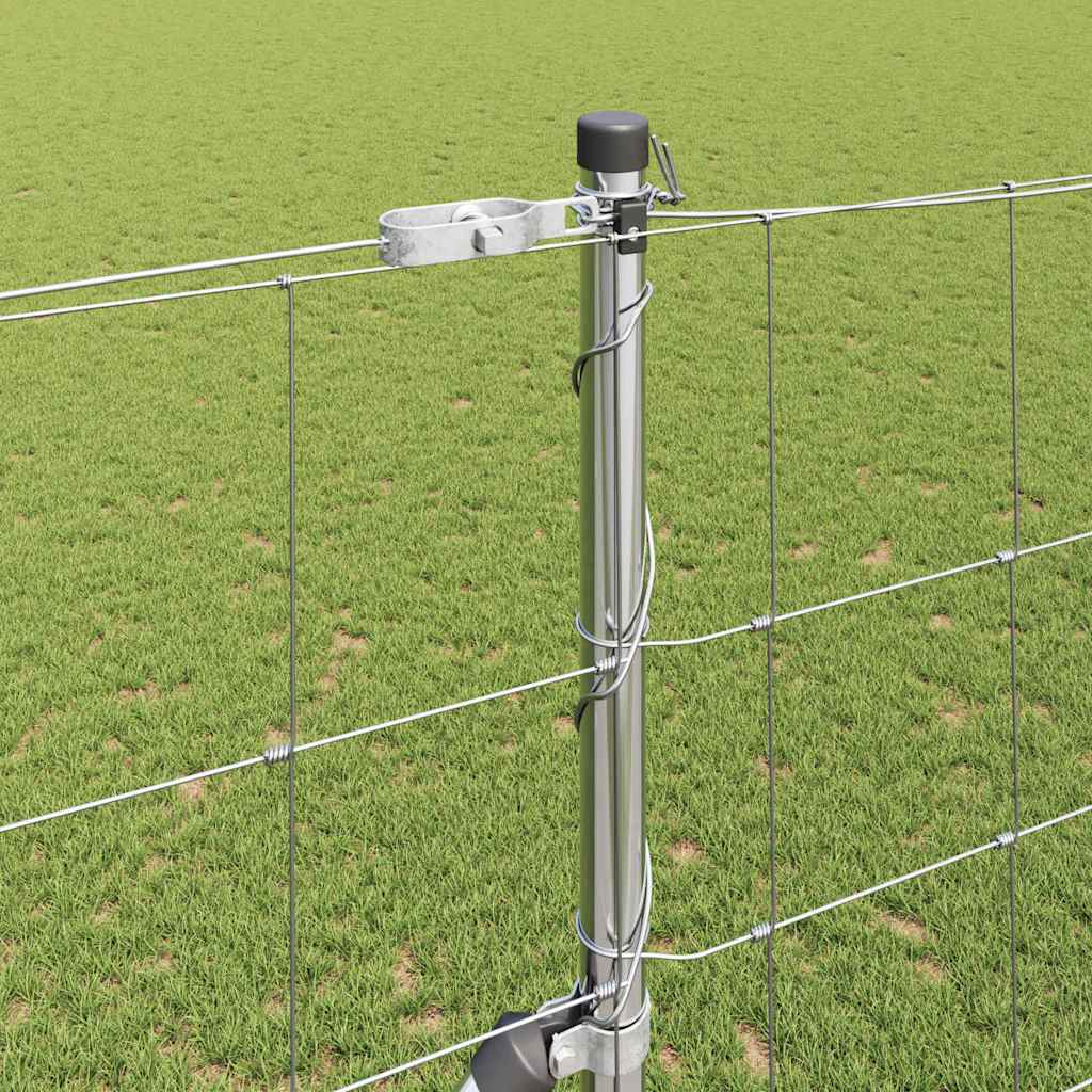 Recinzione in rete saldata zincata 25 x 1,5 m con pali e punte
