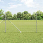 Recinzione in rete saldata zincata 25 x 1,5 m con pali e punte
