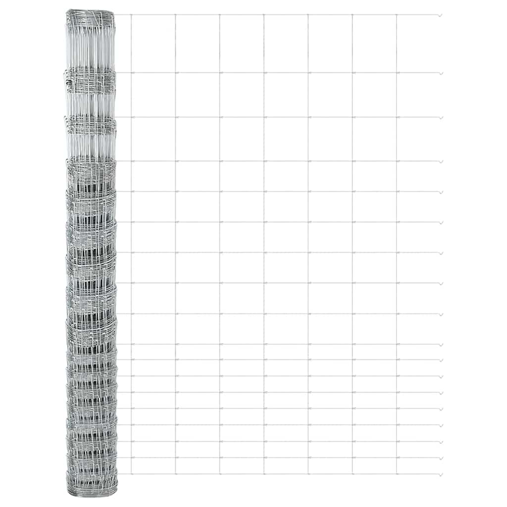 Recinzione in rete saldata zincata 25 x 1,5 m con pali e punte