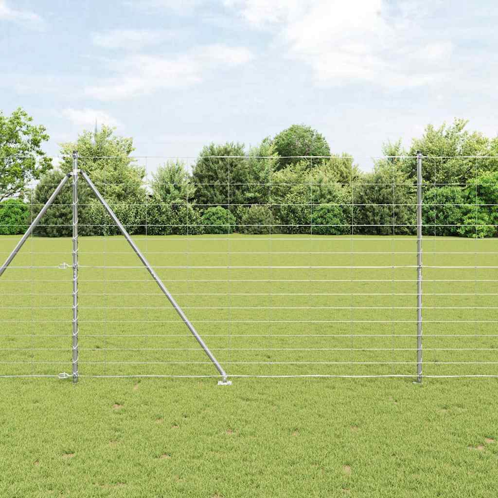 Recinzione in rete saldata zincata 25 x 1,6 m con pali