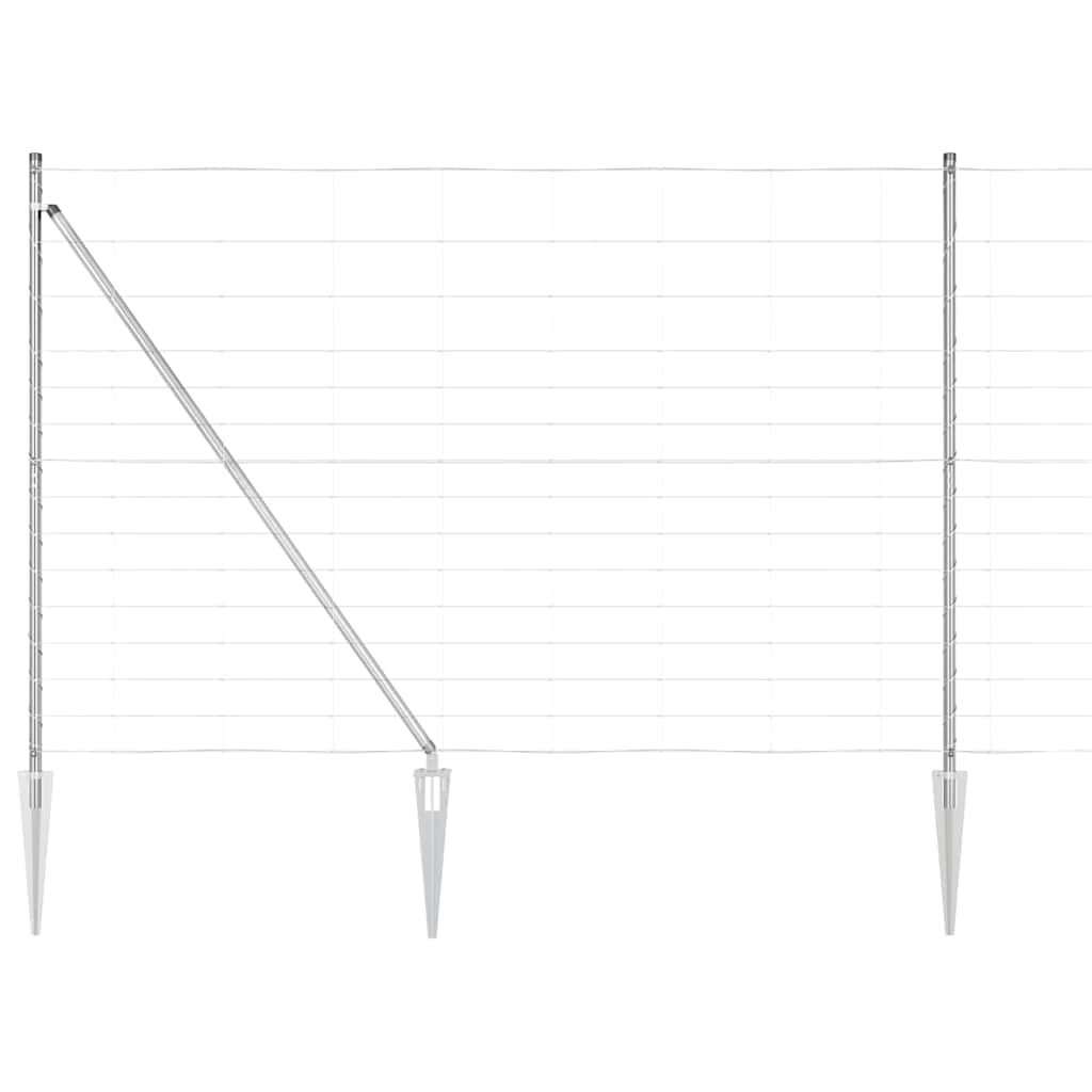 Recinzione in rete saldata zincata 25 x 1,6 m con pali