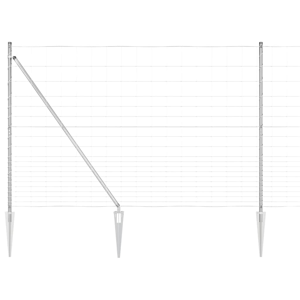 Recinzione in rete saldata zincata 25 x 1,6 m con pali