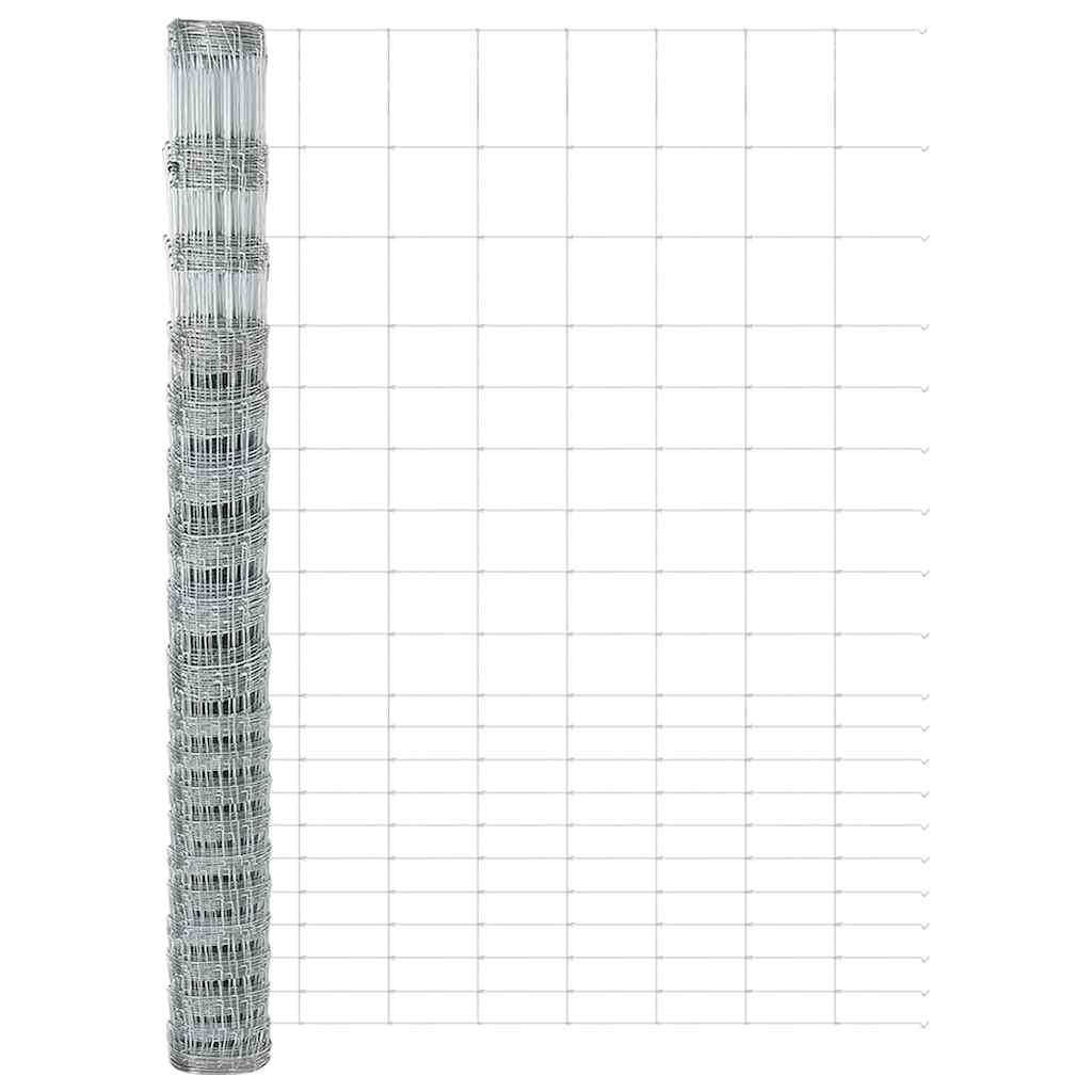 Recinzione in rete saldata zincata 25 x 1,6 m con pali