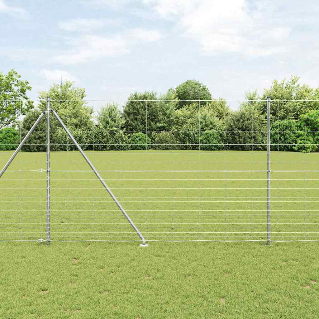 Recinzione in rete saldata zincata 25 x 1,6 m con pali