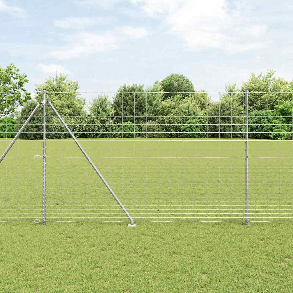 Recinzione in rete saldata zincata 25 x 1,6 m con pali