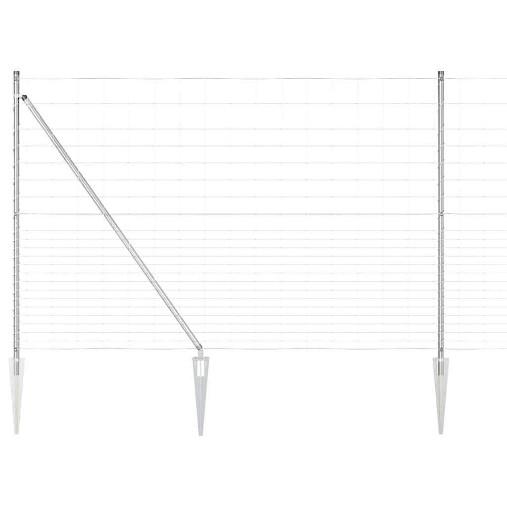 Recinzione in rete saldata zincata 25 x 1,6 m con pali
