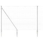 Recinzione in rete saldata zincata 25 x 1,6 m con pali